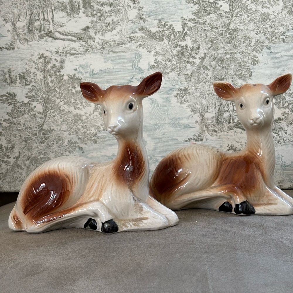 2 ceramic deer from Brazil